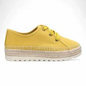 NEW LOVE RIO women's brenda canvas sneaker in yellow